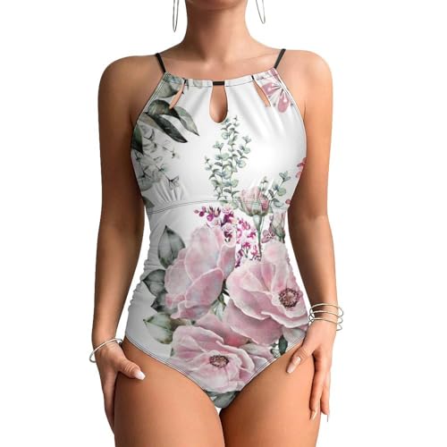 Monokini fleurs roses idéal pour vos journées ensoleillées et vos moments beachwear
