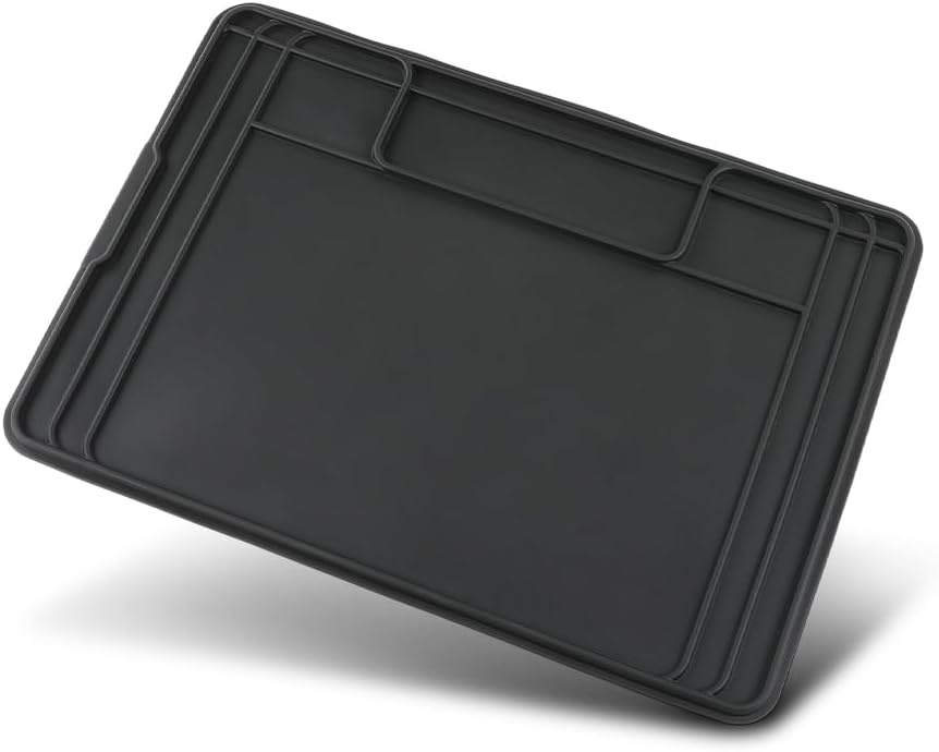 Waterproof Under Sink Liner Mat for Kitchen Bathroom – 28" x 19" TPE - Durable, Flexible Tray – Home Undersink Organizer Must Haves, Black