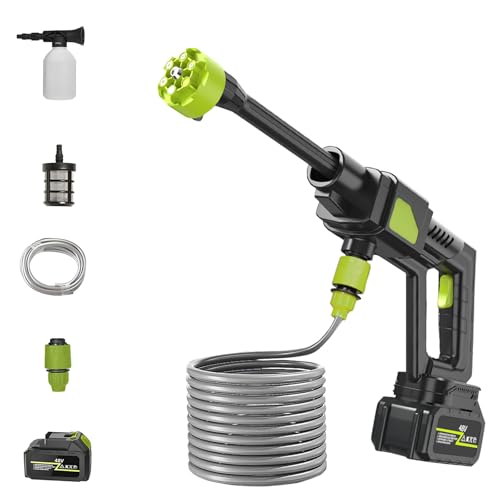 GOWTHHRT 高圧洗浄機 コードレス 水圧洗浄機 ワイヤレス 洗車機 洗車機 高圧 洗浄機 充電式 自吸式 掃除用品 リチウム電池 強力噴射 ポータブル 軽量 大容量バッテリー キャンプ用品 家庭用 洗車 庭 屋外 階段 外壁 ベランダ 持ち運び便利