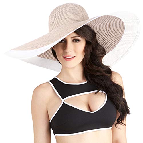 VECRY-Femme-Paille-Large-Bord-Dete-Chapeau-Derby-Pliable-Souple-Plage-Soleil-Chapeaux