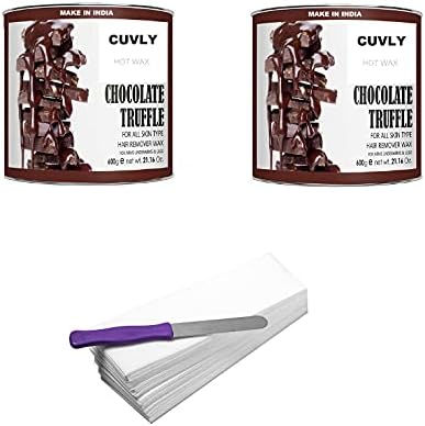 Wax Waxing Hair Removal Hot Wax Kit, Chocolate 600g + Chocolate Wax 600g + strip 70pcs + knife Wax Combo Kit (Pack of 4) (Chocolate Wax & Chocolate Wax)