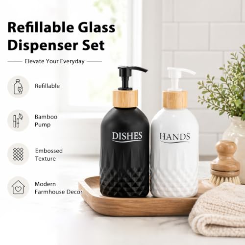 Image of Glass Soap Dispenser Set, Refillable Dish Soap Pump Dispenser, Kitchen Bathroom Counter Shampoo Conditioner Dispenser (Pump Dispenser Only)