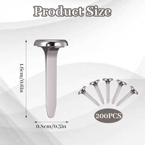 WJIAAA 200 Stück Musterbeutelklammern, Goldene Musterklammern, Metall Rundkopfklammern Mini Reißzwecken Für Basteln, Scrapbooking, Büro, Schule Und DIY Kunstzubehör(Farbe)