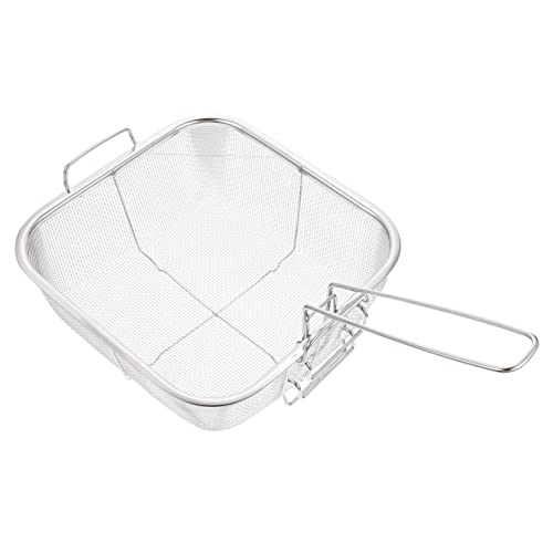Homoyoyo 1 Pieza Cesta de Freír Inoxidable Utensilio Multiusos para Freír Colar y Servir Comida Casa