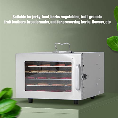 Desidratador de Alimentos Com 6 Bandejas Com Secagem Uniforme, Temperatura Ajustável de 400 W e Seca