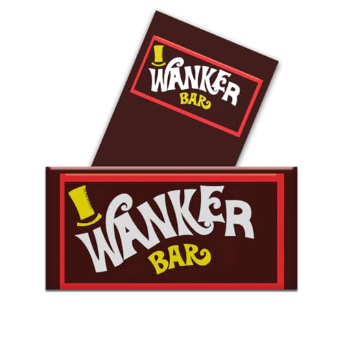2 Pack - Wanker Bar - Funny Chocolate Novelty Wrappers Insults Joke Valentines Fathers Mothers Day 30th 40th 50th 60th Birthday Secret Santa Gift Present Rude (Chocolate Bar Not Included)