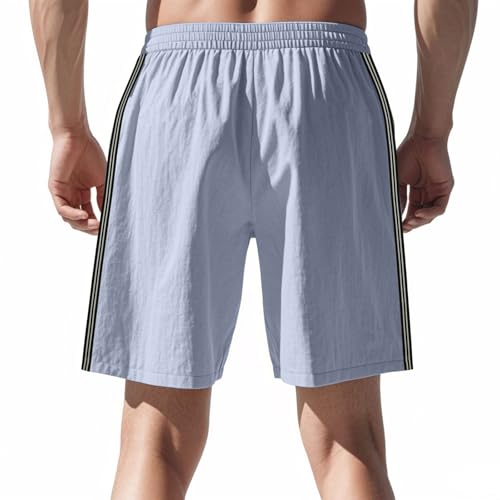 Shorts deportivos casuales para hombre talla Large azul claro miniatura 6