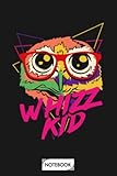  Whizz Kid Owl With Glasses Trippy Art N01469 Notebook: Lined College Ruled Paper, 6x9 120 Pages, Journal, Planner, Matte Finish Cover, Diary