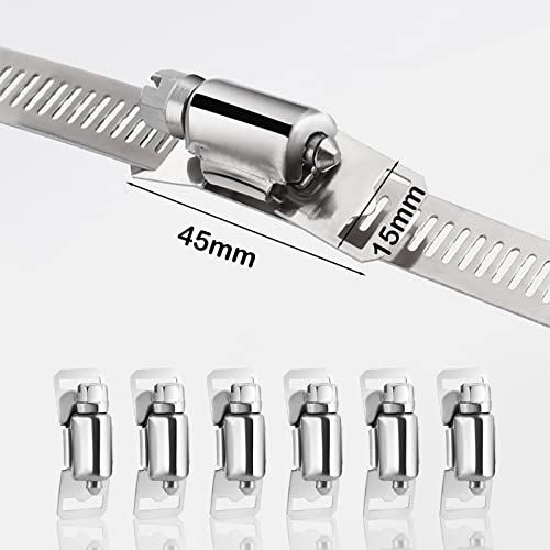 Hannger YULEXIN-GJ-25-6 Strap Clamp, 1/2 Inch 8.2Ft 304 Stainless Steel Large Hose Clamp Diy Adjustable Screw Clips With 6 Stronger Fasteners Udeal For Fuel Radiator Automotive Mechanical Plumbing Air Ducting Clamp thumb #2