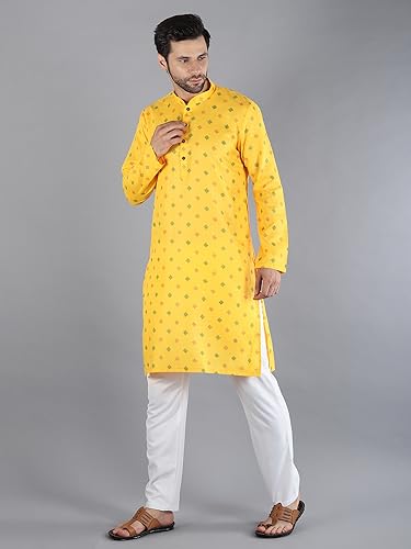 Image of Uri and MacKenzie Mens Cotton Woven Casual Kurta Pajama set