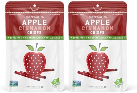 Nature's Turn Freeze-Dried Fruit Crisps; Apple Cinnamon, 2 Bags(1.2oz Each)