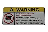 Dodge Ram Cummins No Bull, Warning decal, sticker