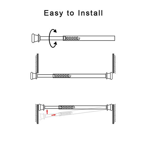 6Pcs Tension Rod, Goowin Small Tension Rods For Windows, No Drilling Rustproof Spring Adjustable Short Tension Rod For Wardrobe Bars, Bookcase (White, 7-11 Inch) #TOP4