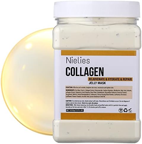 Nielies Jelly Mask, Facial Skin Care- Collagen Peel-Off Jelly Mask Set, Jelly Mask For Facials, Face Mask For Instant Hydration, Vegan Peel Off Face Mask, For Smoothing, Moisturizing