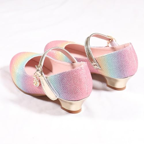 IWIHMIV Toddler Girls Mary Jane Shoes with Low Heel Non Slip Casual Comfortable Princess Dress Shoes for Little4
