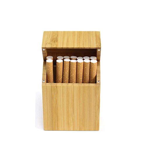 Boîte à cigarettes en bois de bambou coque créative étui rigide naturel