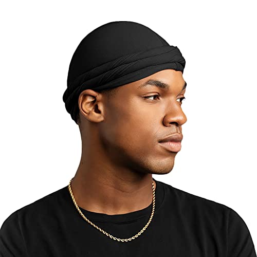 Halo Turbante Durag para hombre, turbante para la cabeza, bufanda para la cabeza, turbante para el cáncer, quimioterapia, turbante de rastas, turbante modal y satinado, turbante para la pérdida de
