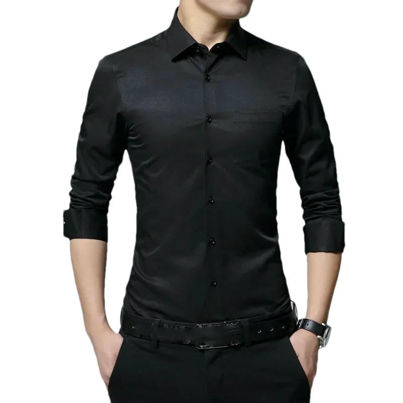 Chemise de printemps homme col carré et manches longues pour le travail
