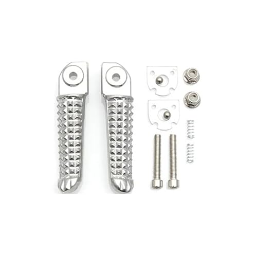 Anti-Rutsch Pedale Vorne/Hinten Fußstütze Fit Für YAMAHA R1 R6 FZ6 XJ6 FZ8 FZ1 Motorrad Fußrasten Pedal Pedale(Silvery Rear)