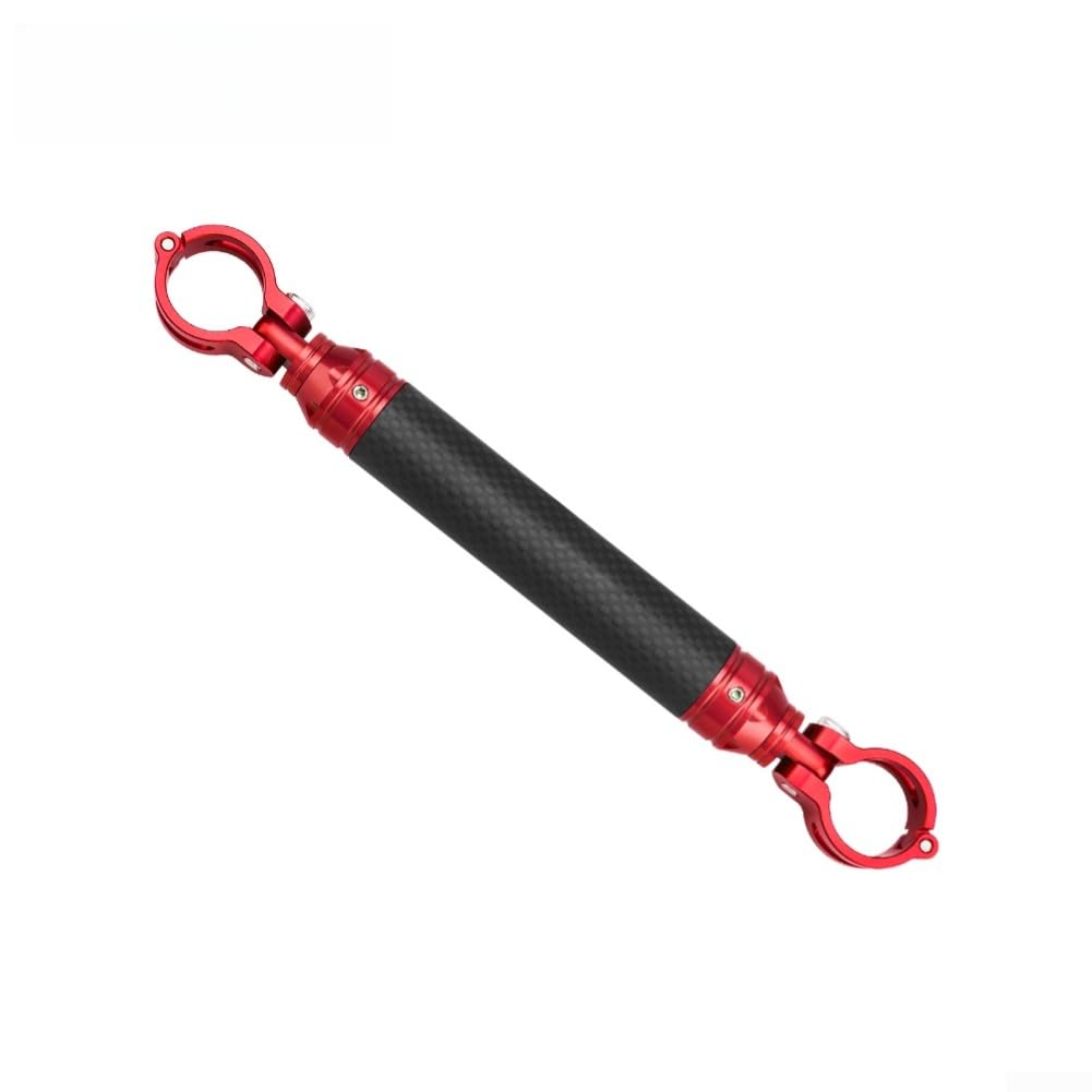 Handlebar Extension Rod For Brompton Bicycles Compatible With Phone Holders Lights And Accessories CNC Aluminum Ends Carbon Fiber Construction(Red)