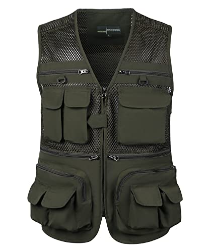 Men's Summer Mesh Fishing Vest Multi Pockets Work Sleeveless Jacket