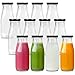 BELLE VOUS Mehrweg Milchflaschen Glasflasche mit Schraubverschluss Metall Deckel (12Stk) - 300ml Vintage Milchflasche Glas Set Milch Wasserflasche Durchsichtig für Smoothies, Grillen, Hochzeit, Party