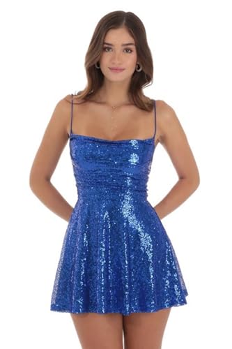 Sequin Homecoming Dress Short Prom Dress for Teens A-Line Formal Cocktail Gowns BOF222