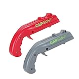 Rosybeat Capgun Flaschenöffner Bierflaschenöffner Pistole Cap Gun Shooter Kappe Zappa Flaschenöffner schießt 5 Meter (2 Stück Grau/Rot)