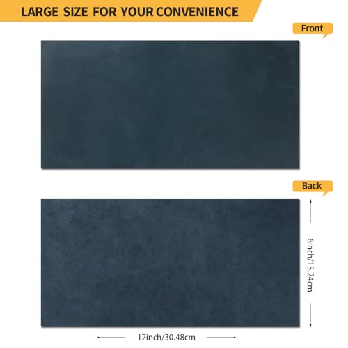 Image of RingSun 6''X12'' Blue Leather Sheets for Crafts (2mm), Full Grain Leather Tooling Leather