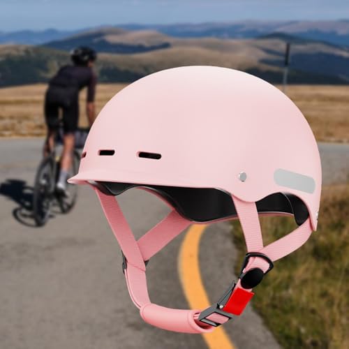 kowaku Capacete de bicicleta ajustável meio capacete portátil respirável capacete de ciclismo para s