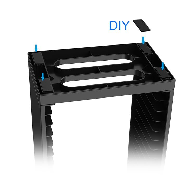 Image of Video Game Disc Storage Holder Compatible with PS5, PS4, Xbox Series X|S and Xbox One, Game CD Organizer Tower, Disc Display Stand, Storage Rack for Video Games, Holds 18 Game Discs