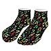 LITPUZC Women's Fashion Ankle Socks Funny Running Low Cut Socks Colorful Music Note Black No Show Athletic Sock Soft Breathable Crew Sock 5 Pairs