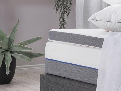 Materac nawierzchniowy biało-szary memory foam 160 x 200 cm Slumber