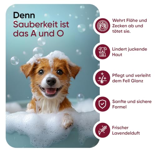 Animigo Floh- & Zecken-Shampoo für Hunde – Reinigendes Hundeshampoo – 500ml