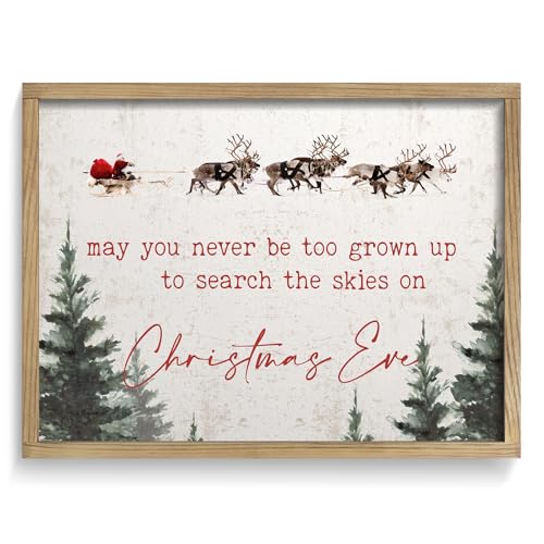 LITIVY Vintage Framed Christmas Wall Art 16”x24” Farmhouse Wall Decor