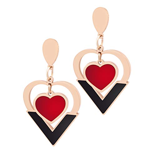 Pendientes de corazón doble ideales para oficina y cenas casuales de mujer