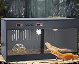 PVC Reptile Terrarium Tanks Enclosure for Ball Python Snake Gecko Bearded Dragon, PVC Reptile Lounge Habitat with Glass Sliding Door