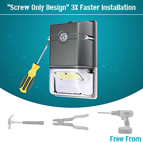 Hibay Led Dusk To Dawn Wall Pack Light With Photocell Sensor, 35W 4750Lm 5000K Daylight Outdoor Wall Lights Replaces 150-250W Hps/Hid, Ip65 Exterior Patio Security Wall Lighting, 8-Pack #TOP3