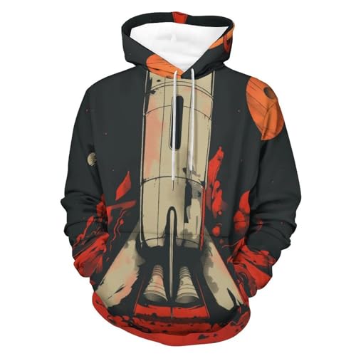 Hoodie Fusée et Planète Sweat Idéal pour vos Soirées d'Hiver