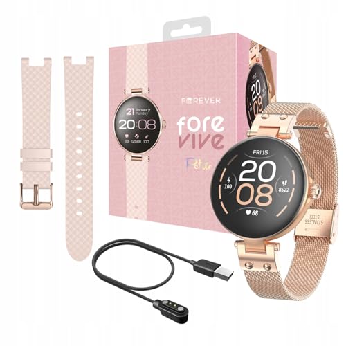 ForeVive Petite SB-305 Orologio da polso Controllo Musica Pedometro Cardiofrequenzimetro Impermeabile IP68 fitness dal design pulito bluetooth rosa