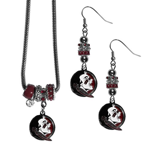 NCAA Siskiyou Sports Womens Florida State Seminoles Euro Bead Earrings and Necklace Set One Size Team Color