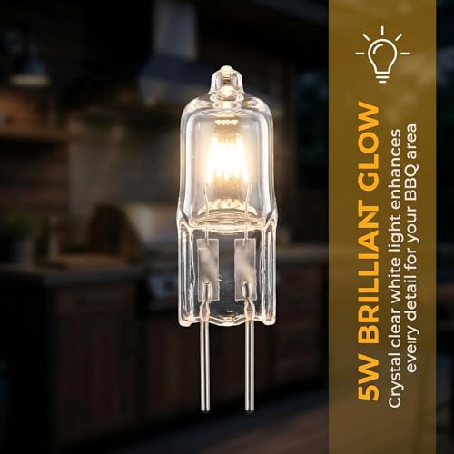 5W 12V BBQ Grill Bulb 4-Pack, Replacement for Bull Grills 16532 Clear White by GQAQZQ - Image 3
