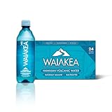 Waiakea Hawaiian Volcanic Water, Naturally Alkaline, 100% Oceanplast Recycled Bottle, 500ml - Pack of 24