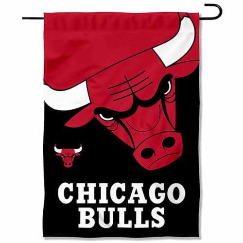 Drapeau de jardin Chicago Bulls double face supporter NBA fan de basket décoration extérieur