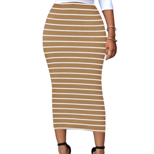 Lrady Women's High Waist Slim Bodycon Party Club Night Out Maxi Long Pencil Skirts