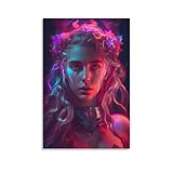 LBLmoney Lienzo de Afrodita de neón para pared, foto personalizada sobre lienzo para dormitorio, habitación, impresión digital, 11.8 x 17.7 in