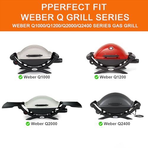 Image of Grill Stand for Weber Q Grill Cart, BBQ Portable Grill Table for Weber Q1200 Q1000 Q2000 Q1400, Heavy-duty Trolley Collapsible Dining Table for Outdoor Camping BBQ Cooking Tailgating, Black, 2 Wheels