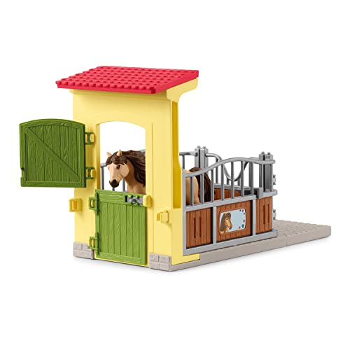 Schleich 42609 Box Per Pony Con Stallone Islandese, Da 3 Anni, Farm World - Playset, 4 Pezzi - 3