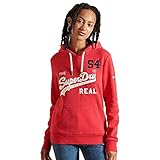 Superdry Damen VL Source Hood Hooded Sweatshirt, Papaya Red Marl, S