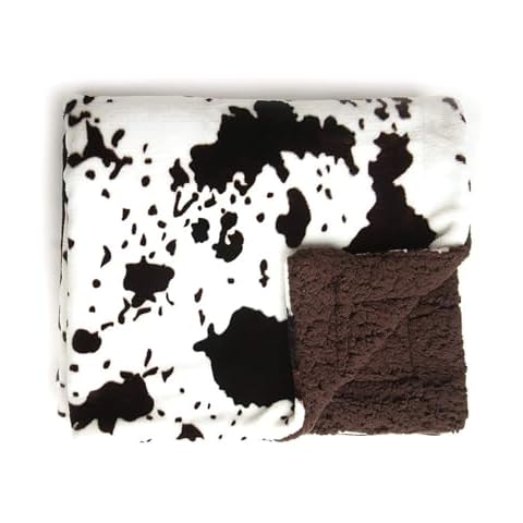 Tadpoles Double Layer Baby Blanket - Sherpa Cowhide Print | 30" x 40" | 100% Super Soft Plush Polyester Microfiber | Ideal as a Swaddle Blanket, Stroller Cover, Crib Blanket, Baby Shower & More Cover